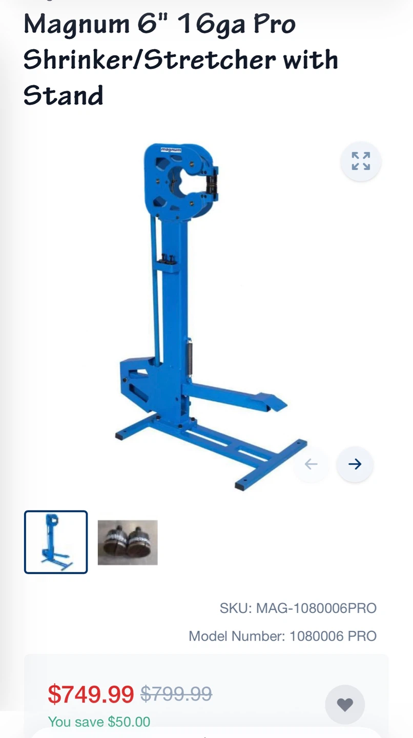 Magnum 6" 16ga Pro Shrinker/Stretcher with Stand - photo 2