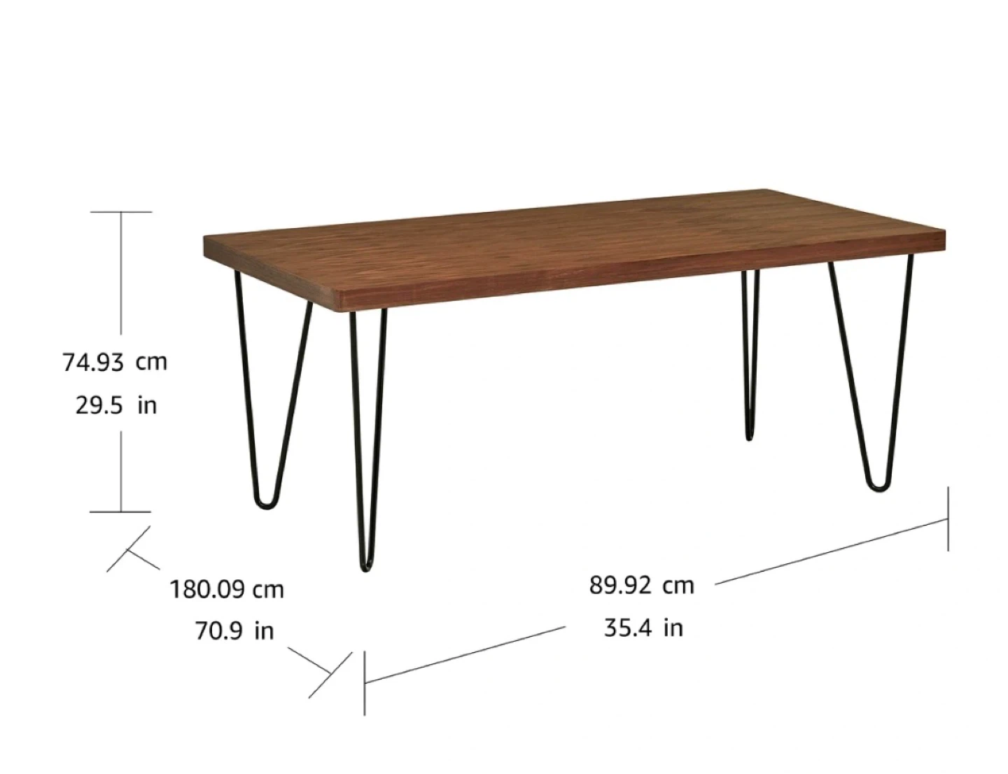 Wooden Dining Table with Black Metal Legs - photo 3