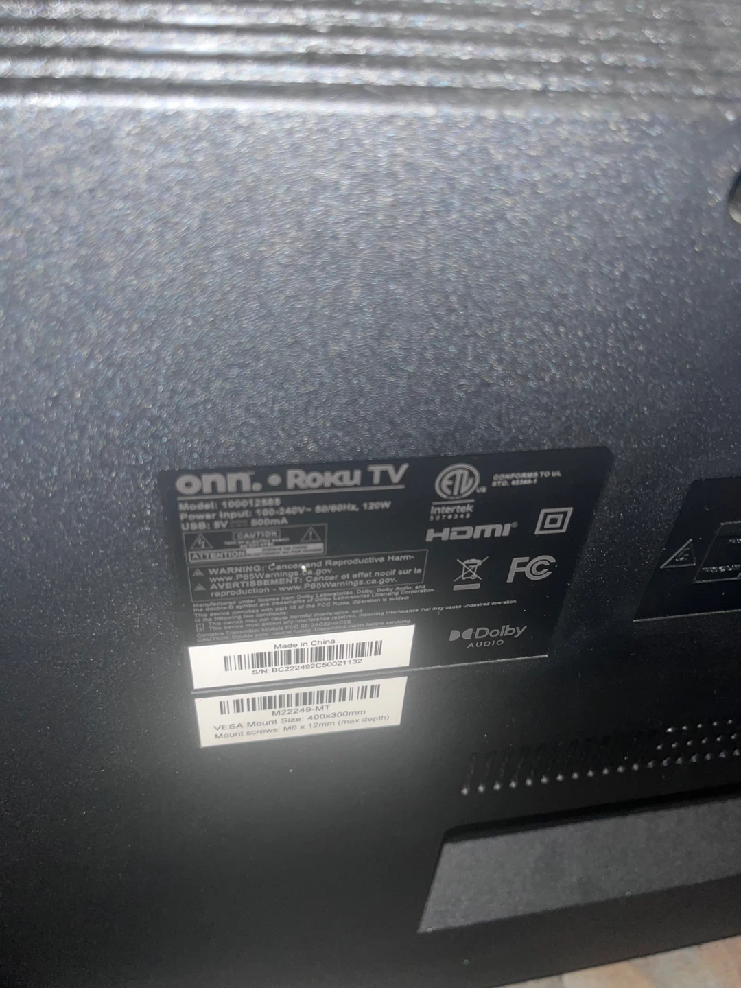 55 in Roku Tv + TV mount - photo 3