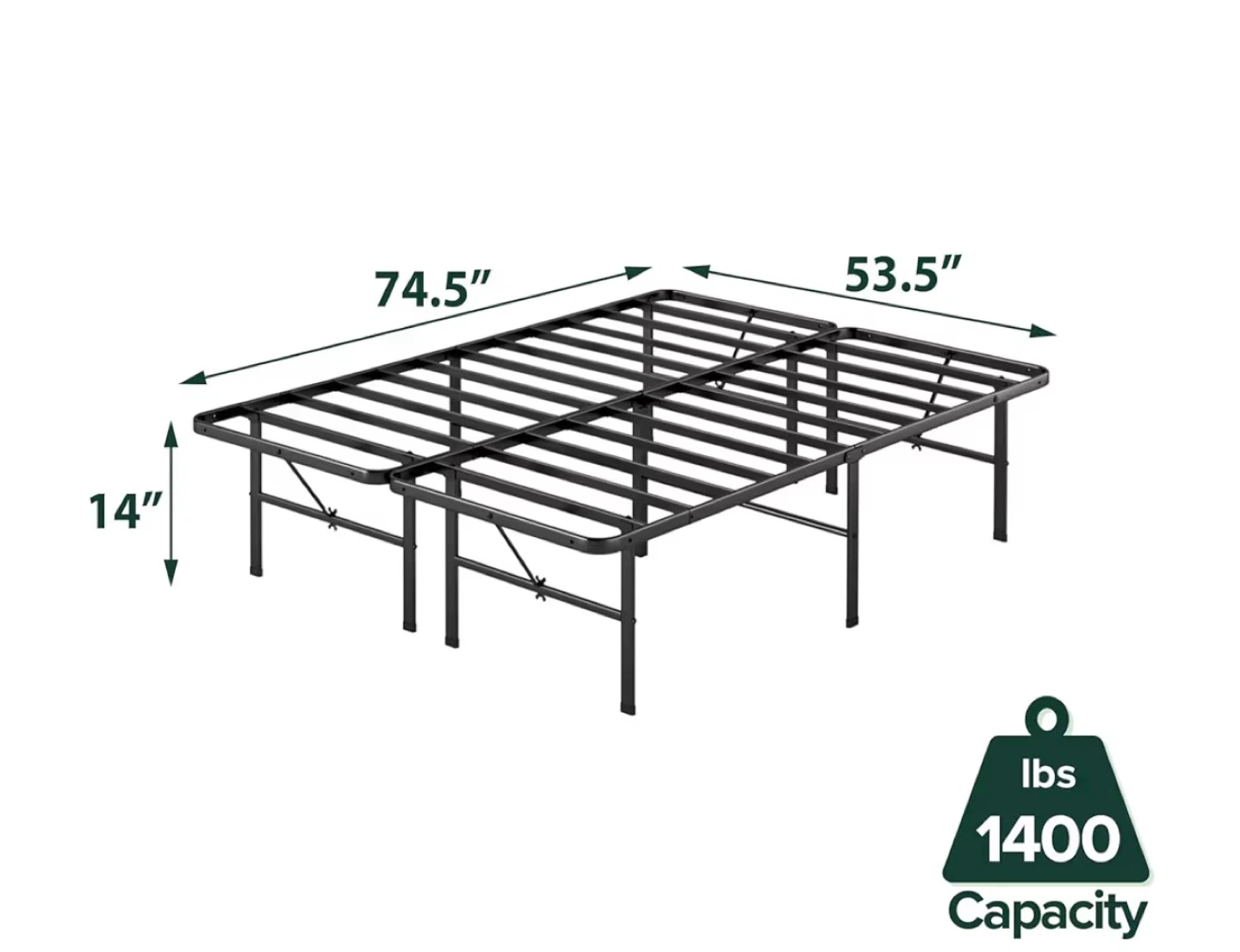 Queen Size Metal Bed Frame - 14 Inch Height - photo 2