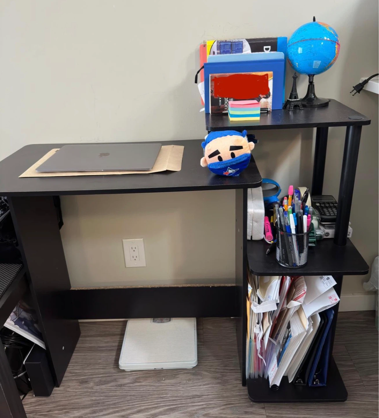 DESK and Black Mesh Office Chair