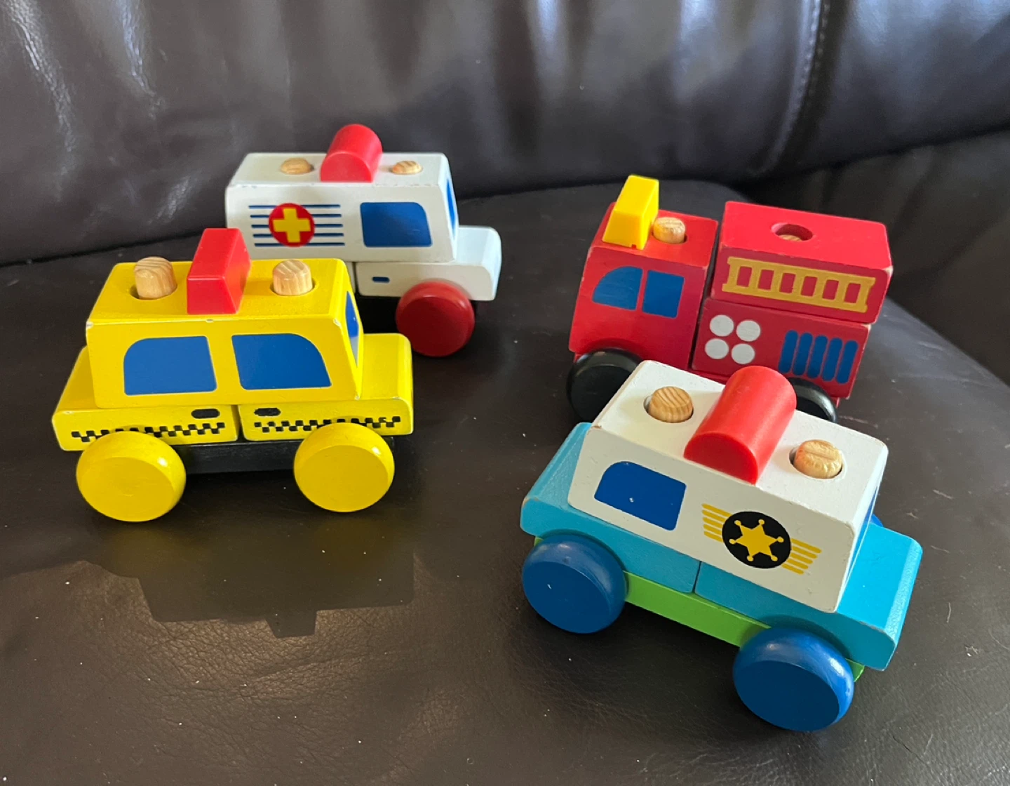 Wooden Building Block Toy Vehicles Set
