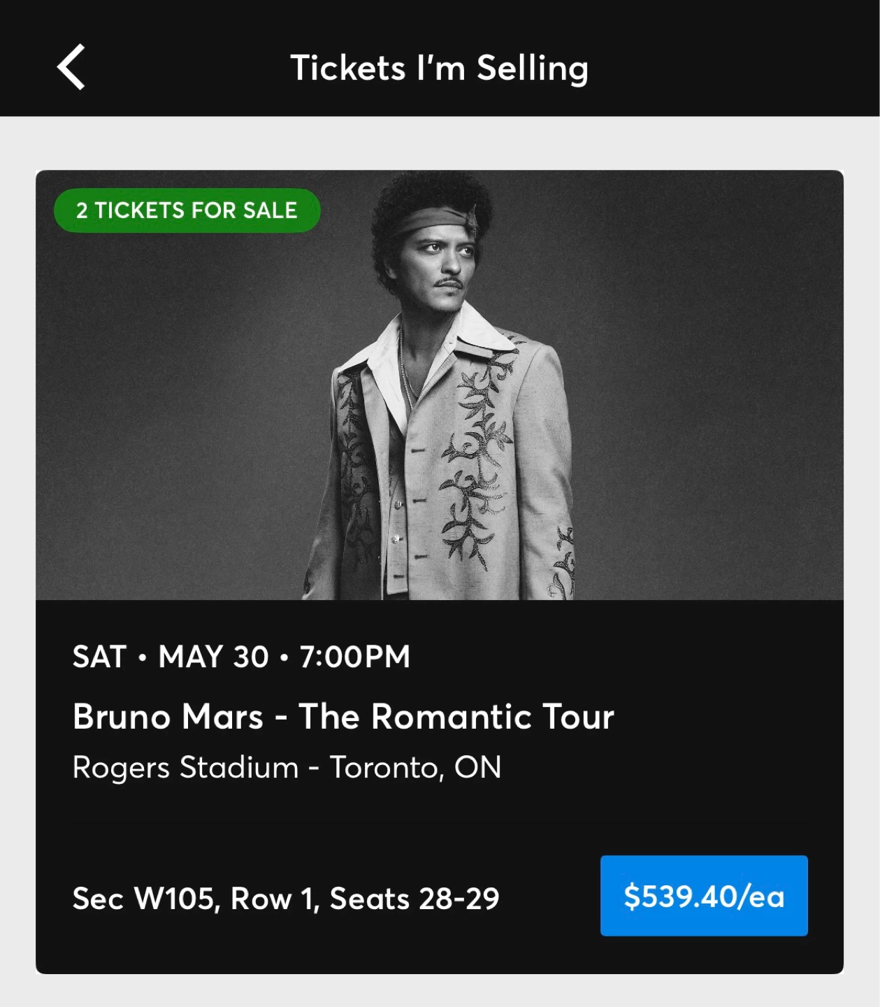 Bruno Mars The Romantic Tour Tickets - May 30