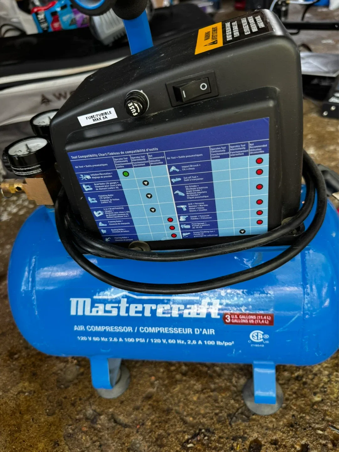 Craftsman 3 gal compressor, nailer and hose - photo 2