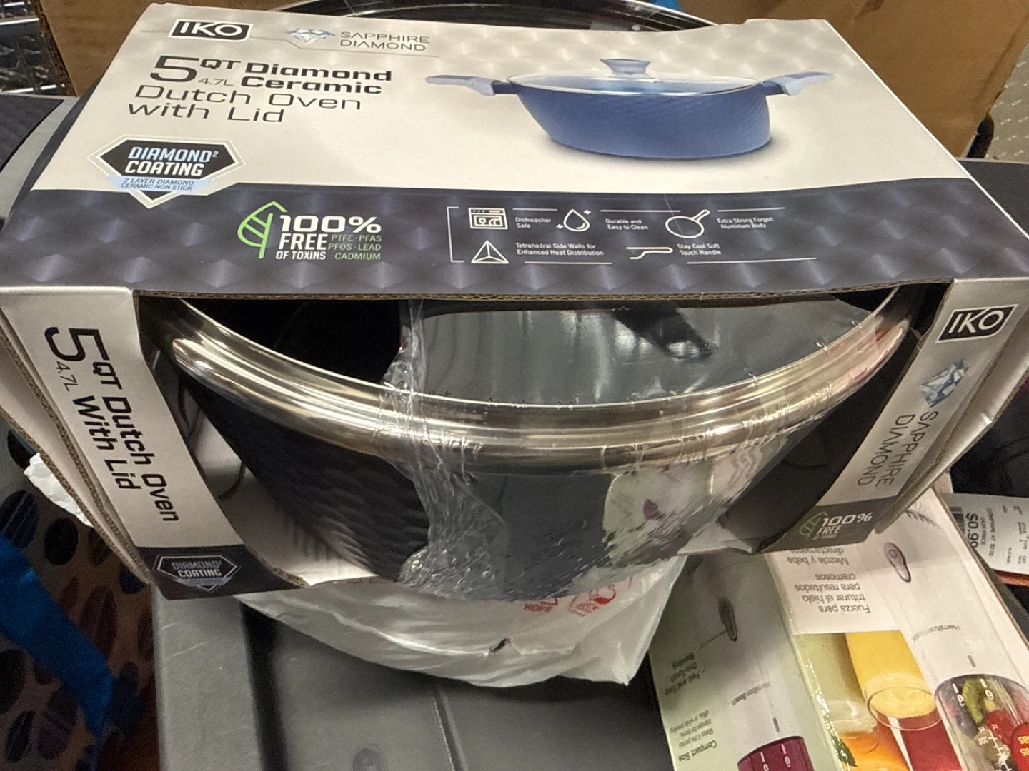 IKO 5 Qt Diamond Ceramic Dutch Oven with Lid