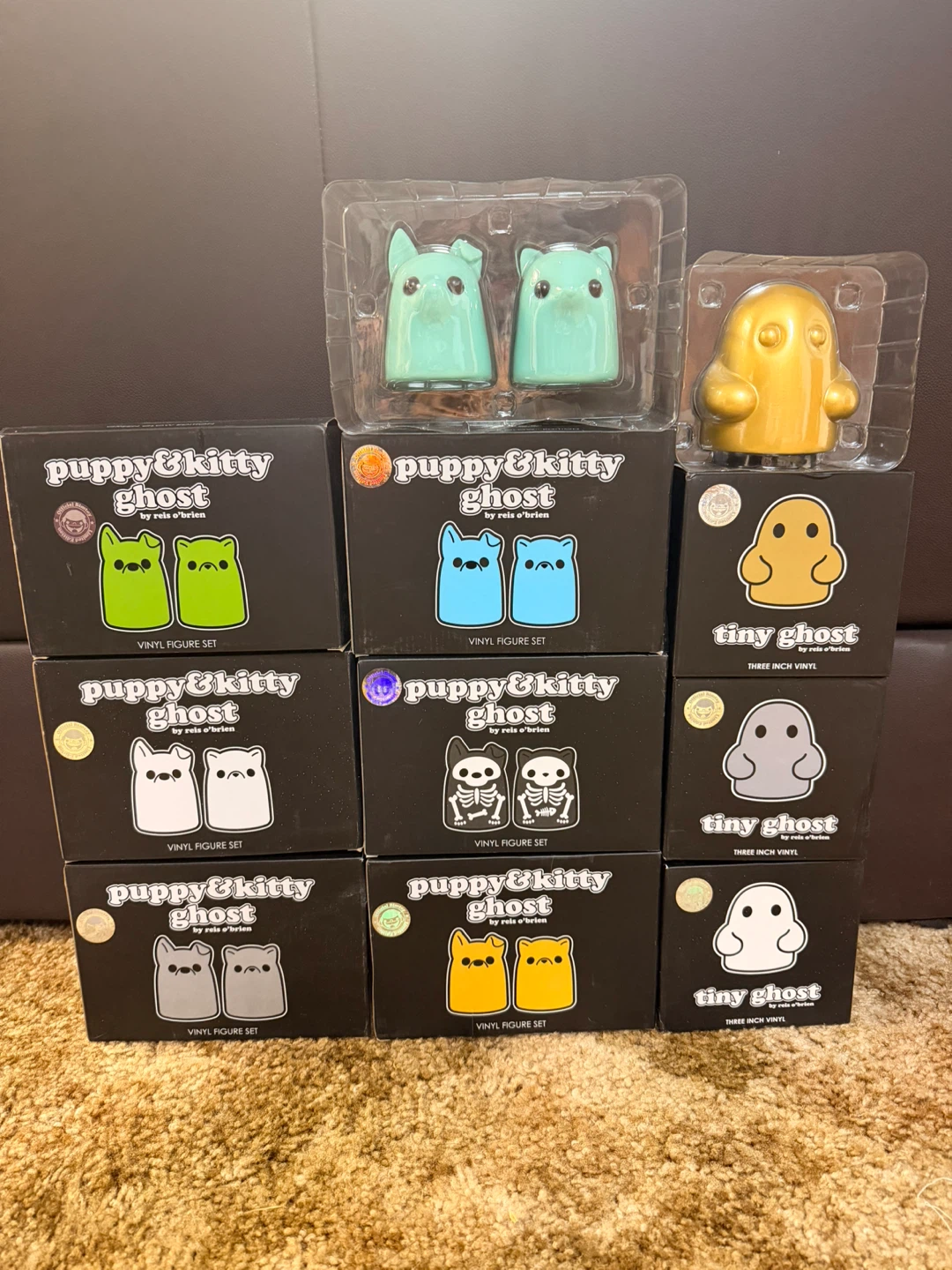 Puppy & Kitty Ghost Vinyl Figure Set and Tiny Ghosts