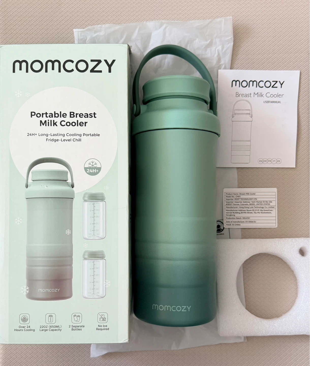 Momcozy Portable Breast Milk Cooler 22oz Green - photo 4