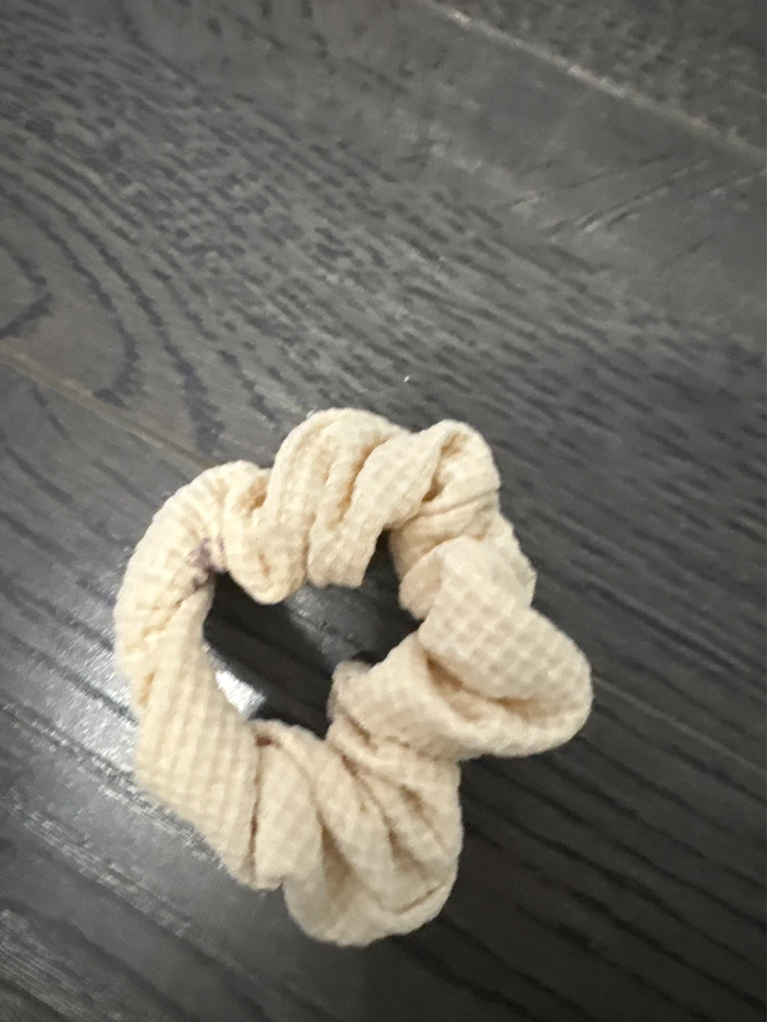 Cream Waffle Knit Scrunchie