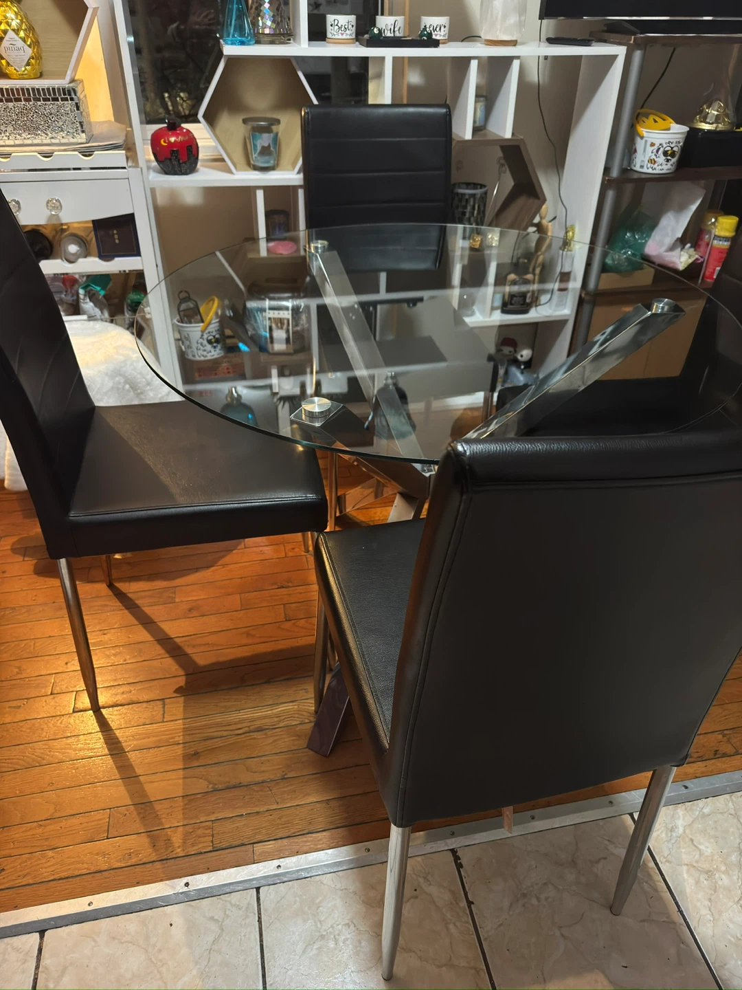 Dining Table with Glass Top and 4 Chairs by Coaster Furniture - photo 3