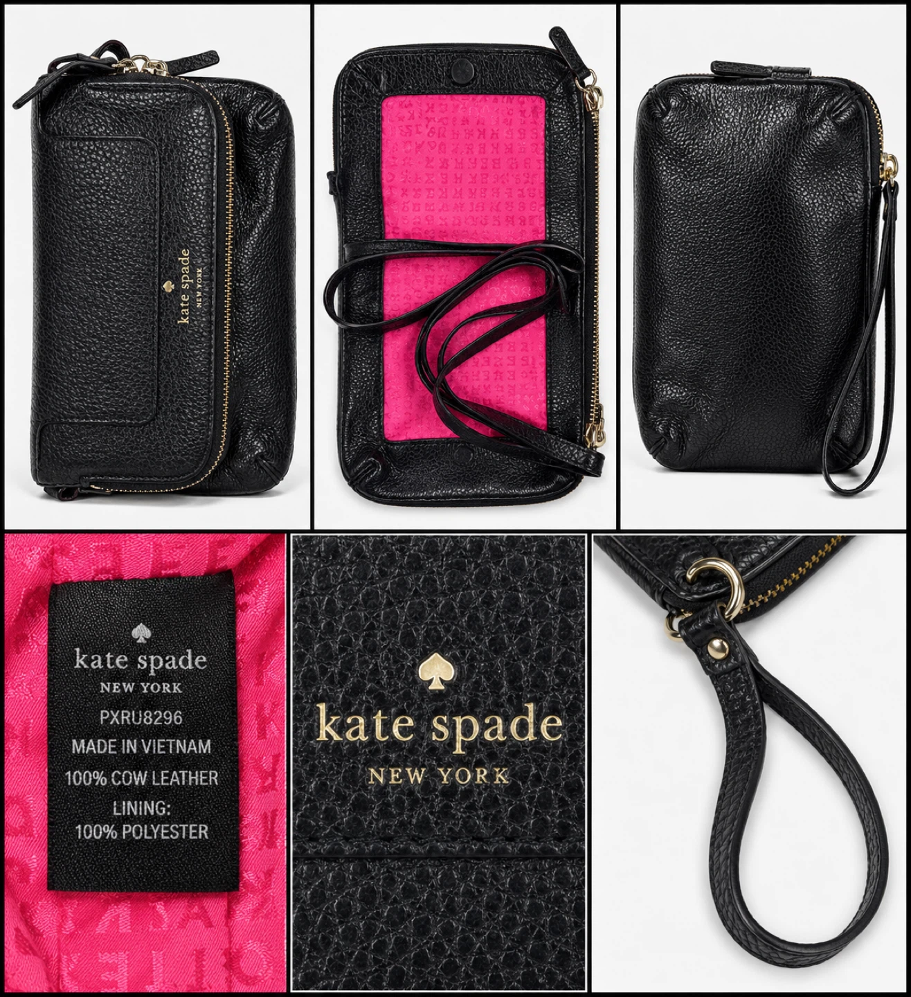 Kate Spade New York Black Leather Wristlet Wallet