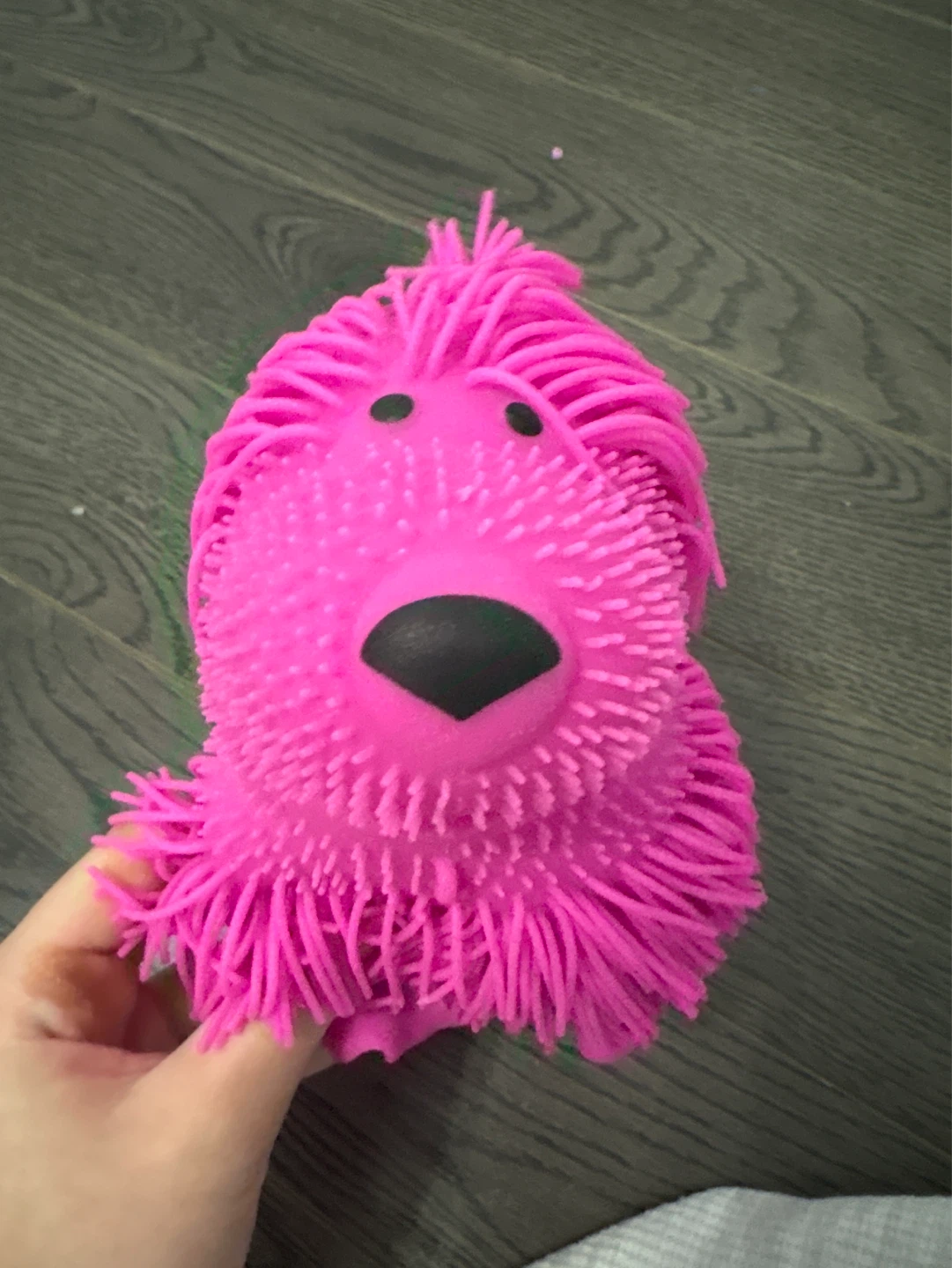 Bright Pink Fuzzy Stress Ball Toy
