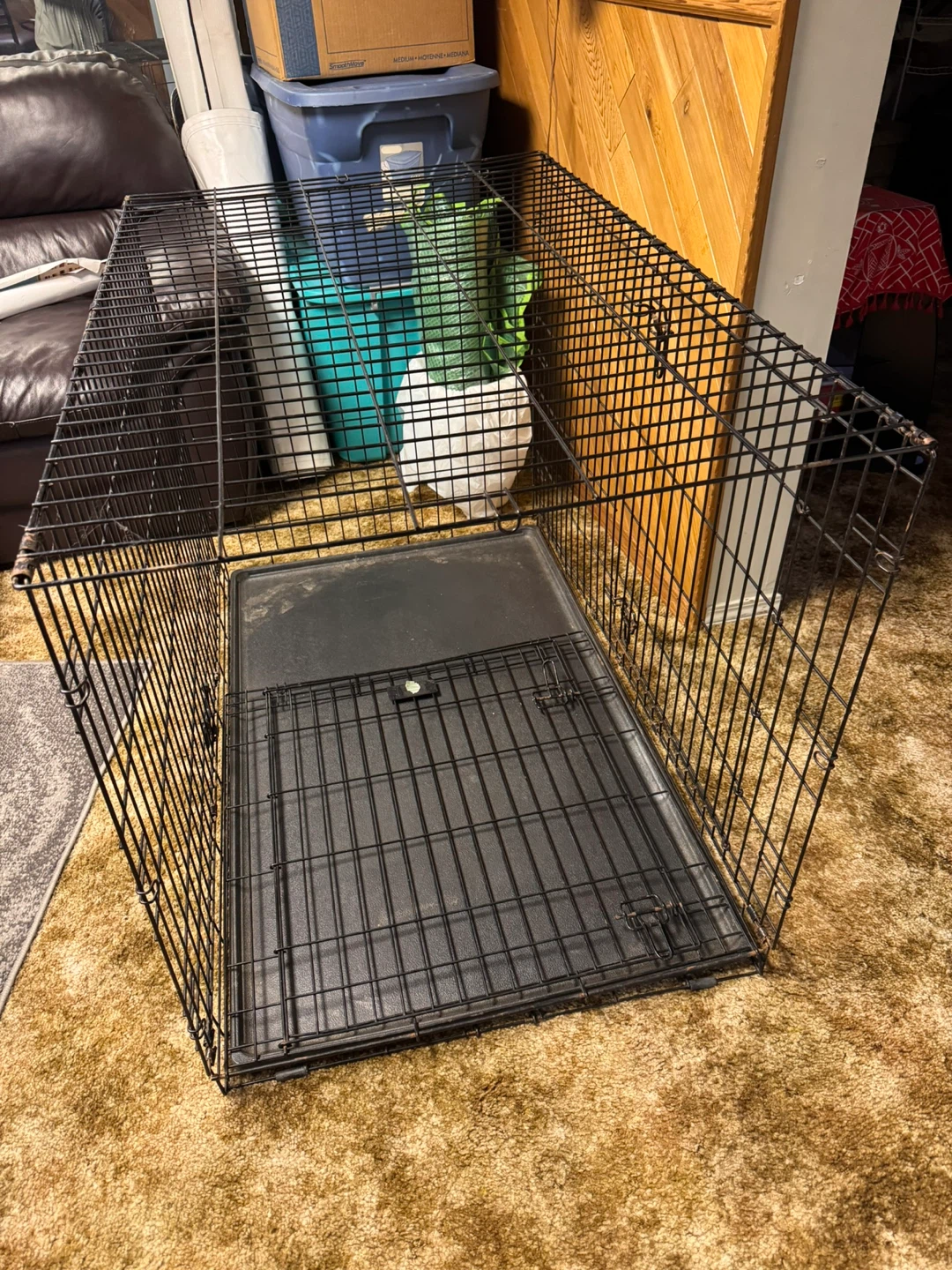 Large Dog Crate with Tray