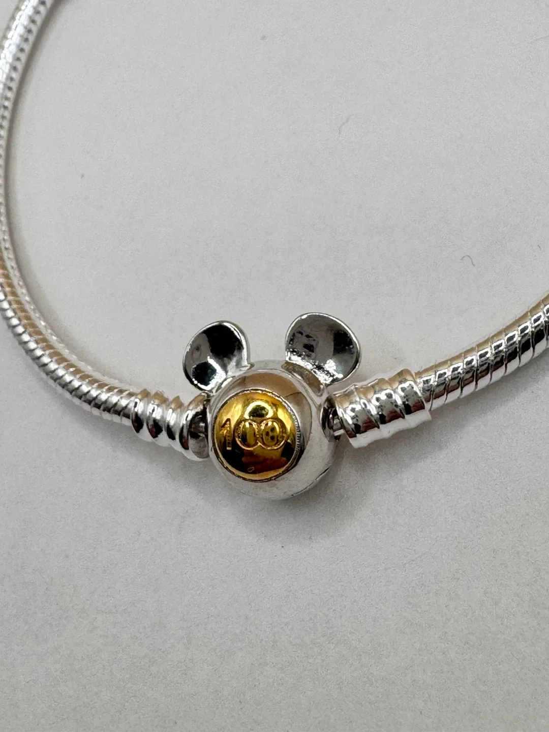 Sterling Silver 925 Mickey Mouse Charm Bracelet