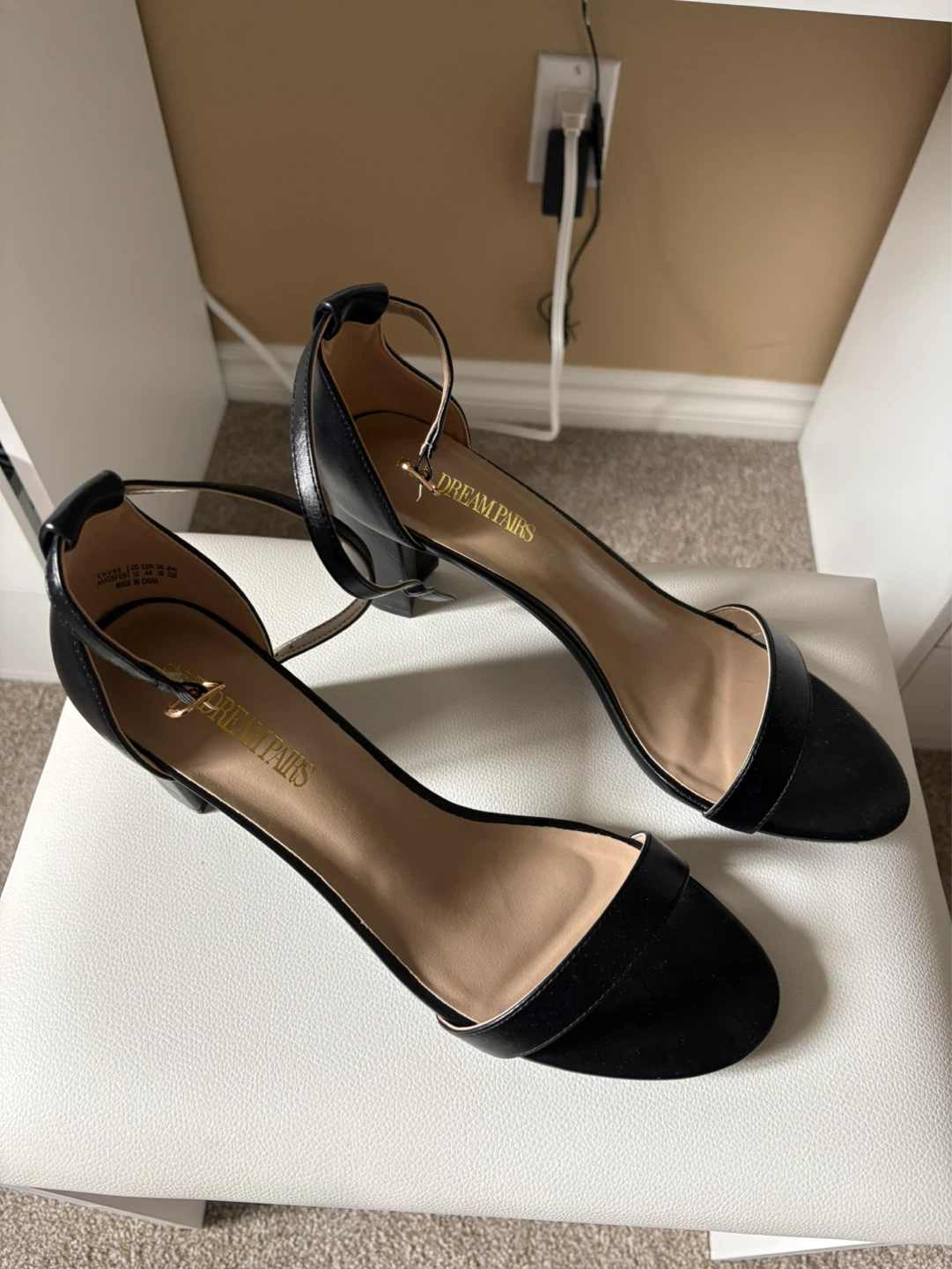 Dream Pairs Black Ankle Strap Block Heels
