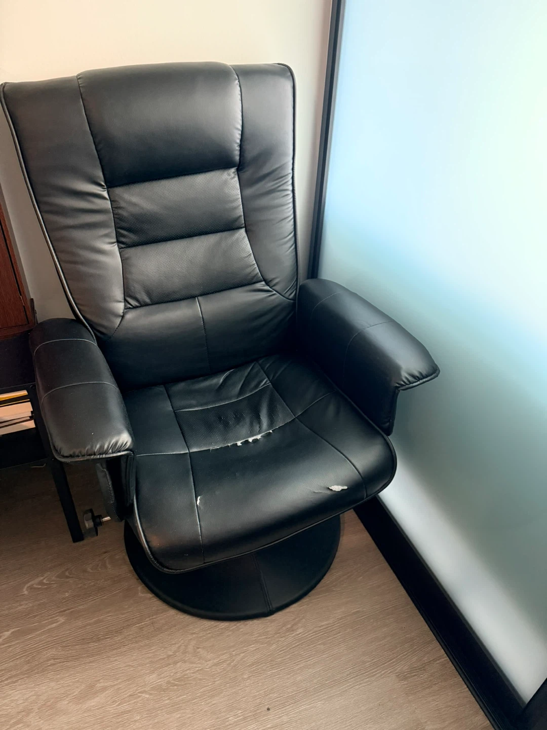 Black Faux Leather Office Chair - Swivel Base