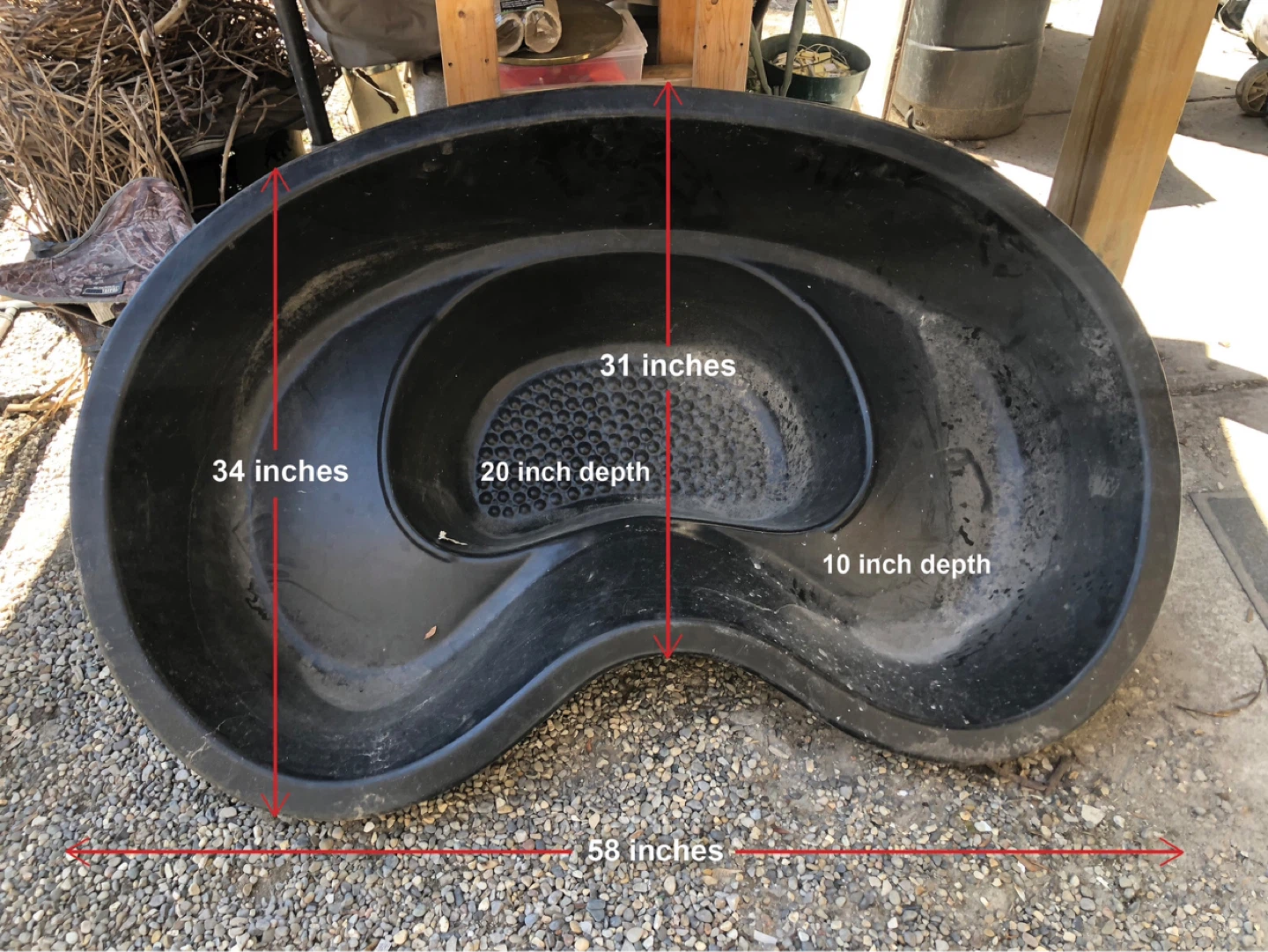 Black Plastic Pond Liner Tub - photo 2