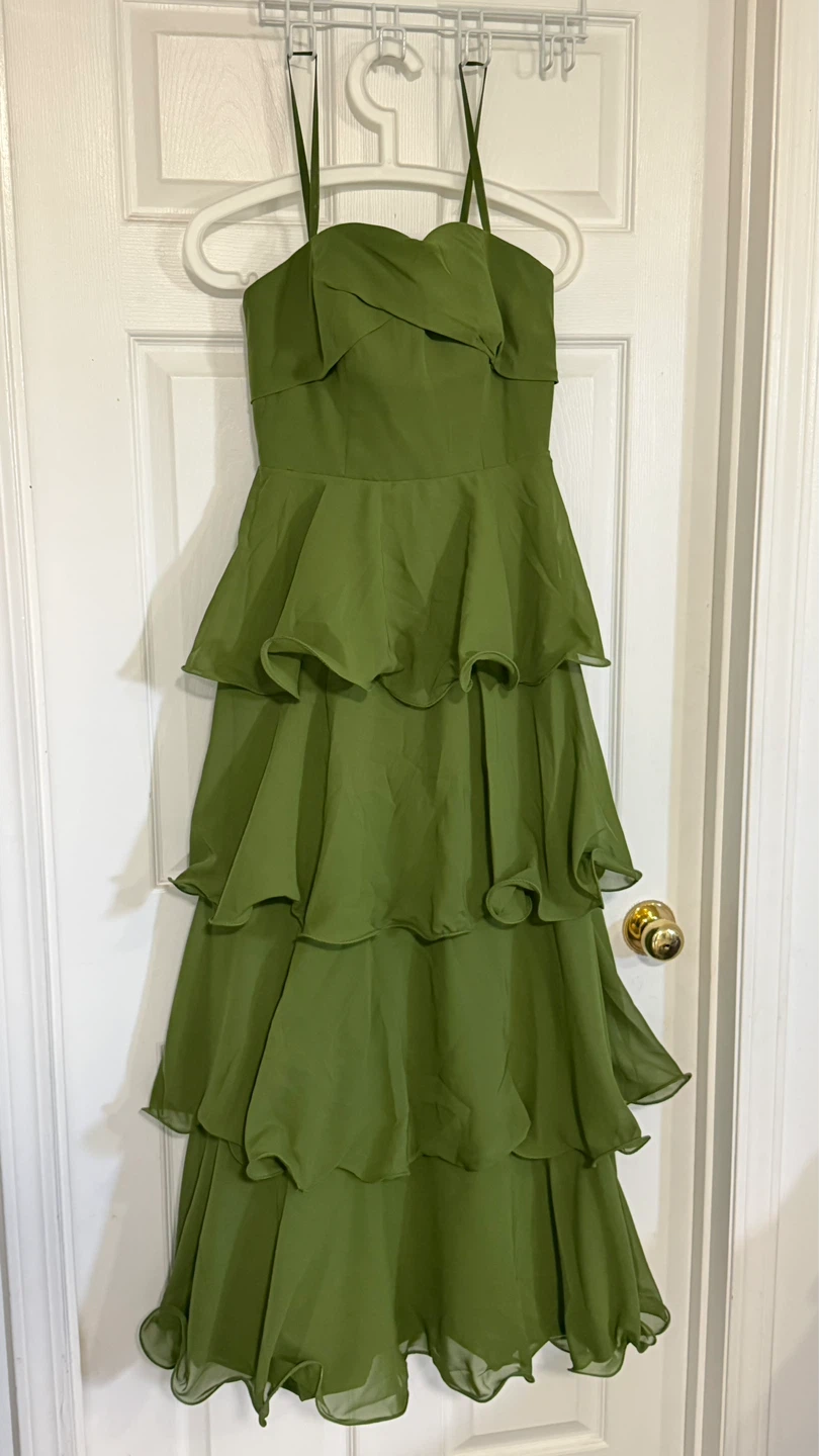 NEW Olive Green Tiered Ruffle Dress with corset - photo 2