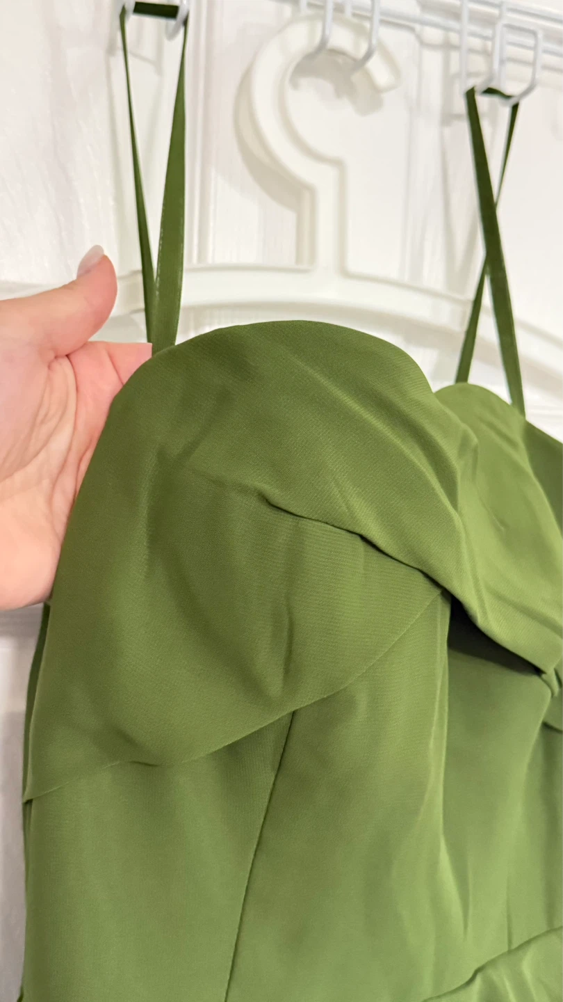 NEW Olive Green Tiered Ruffle Dress with corset - photo 3