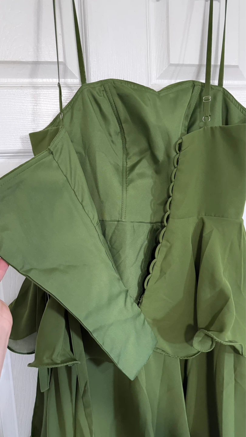 NEW Olive Green Tiered Ruffle Dress with corset - photo 5