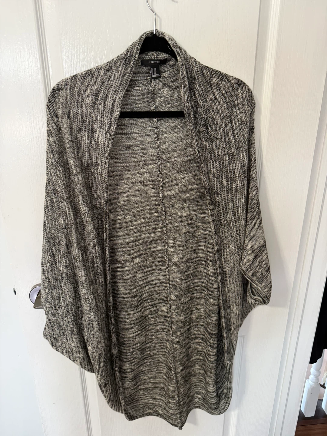 Gray Marled Knit Cardigan