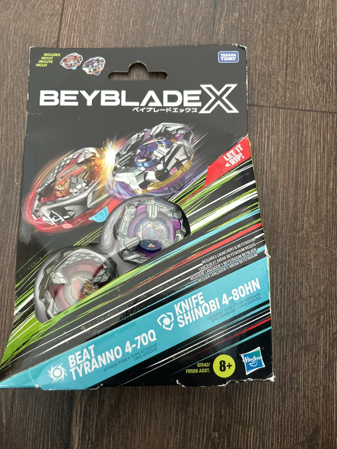 Beyblade X 3-Pack: Beat Tyranno 4-700Q and Knife Shinobi 4-80HN