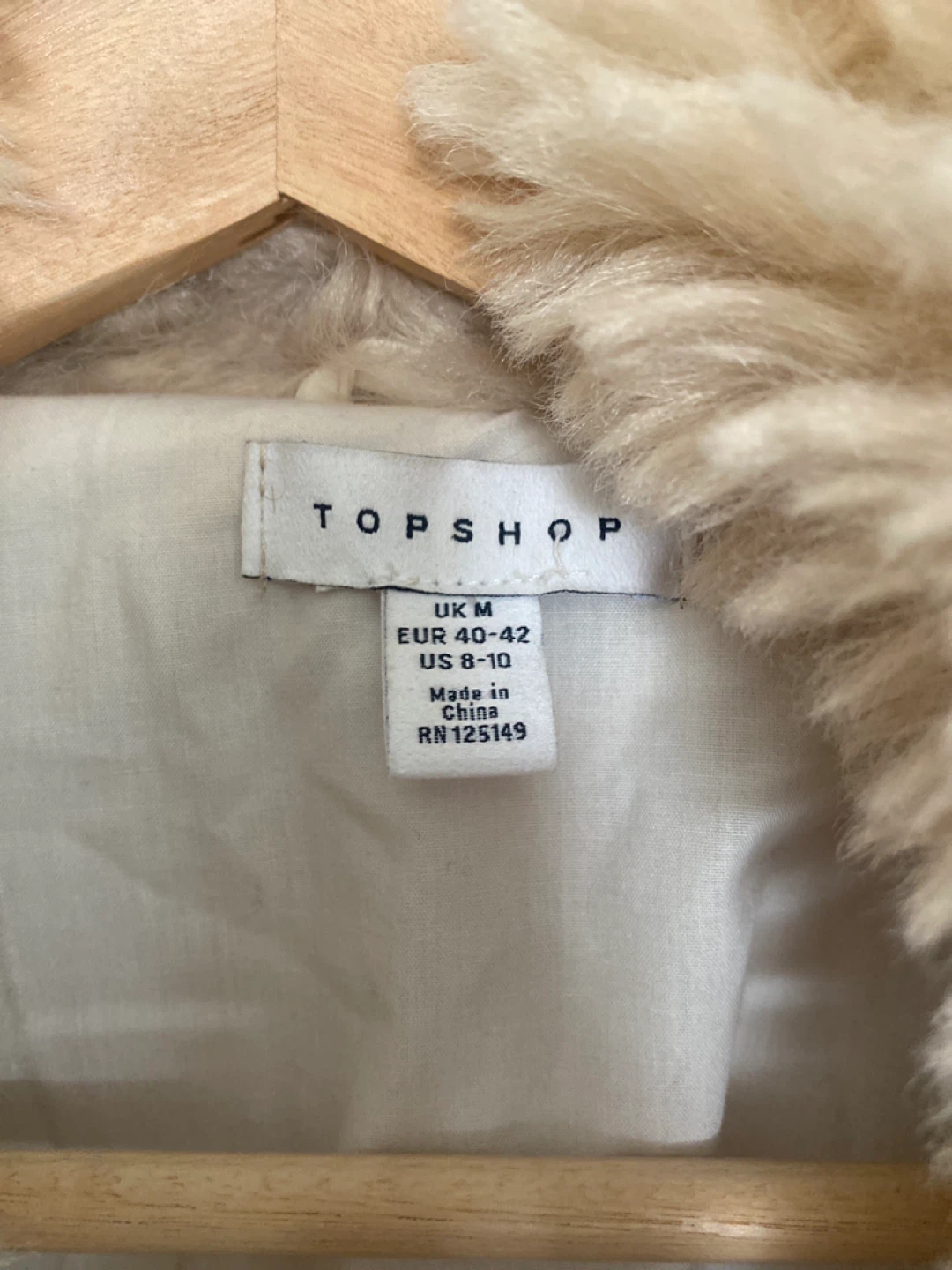 TOPSHOP Women's Furry Teddy Jacket - Beige, Size M - photo 2