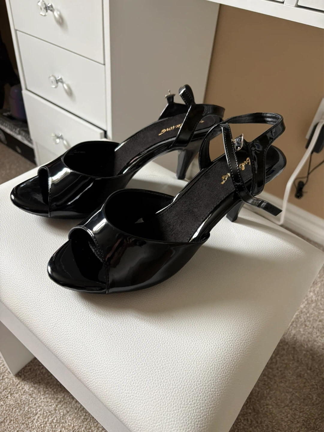 Fabulicious Black Patent Slingback Heels - photo 2