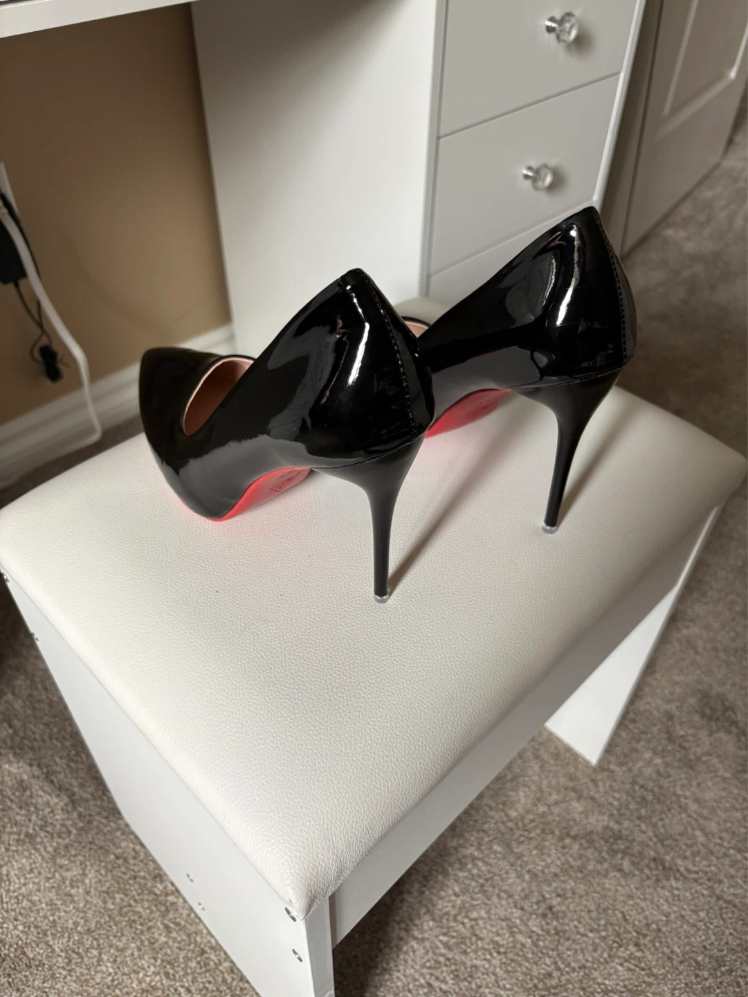 Meily Ocean Black Patent Leather Stiletto Heels - photo 2
