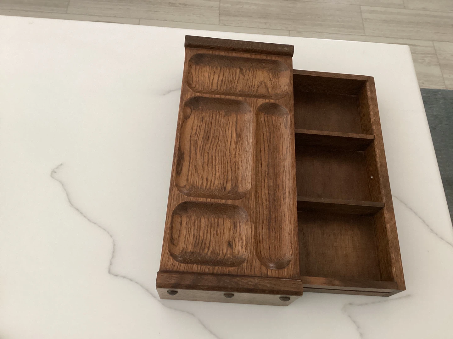 Wooden Desk Organizer with Drawer - photo 3