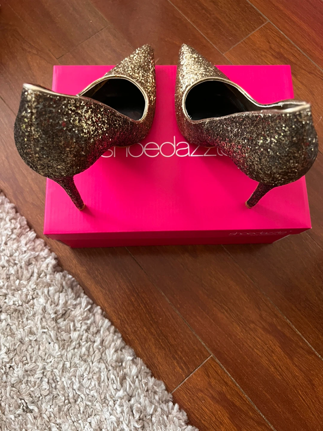 ShoeDazzle Gold Glitter Heels - photo 2