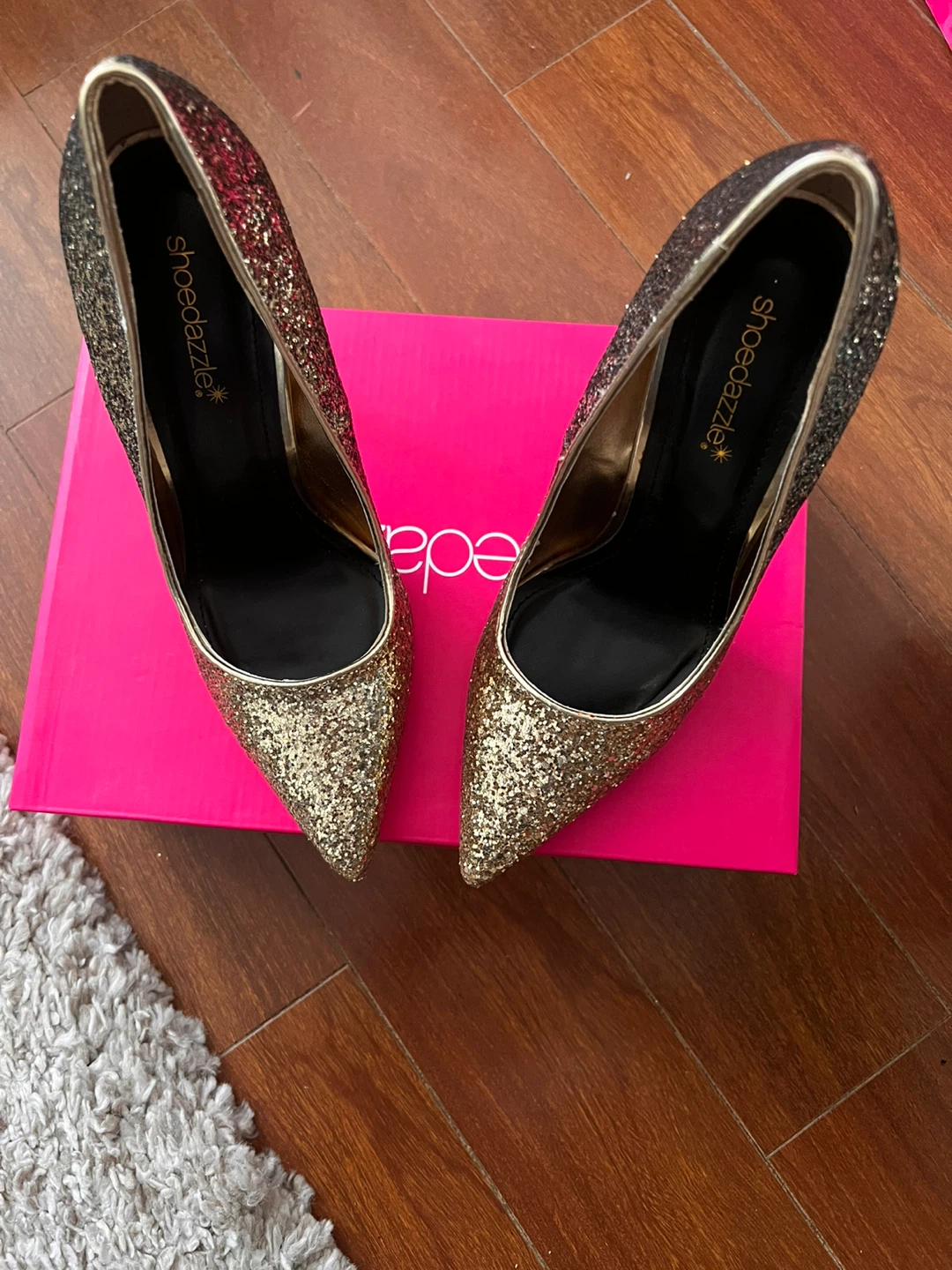 ShoeDazzle Gold Glitter Heels - photo 3