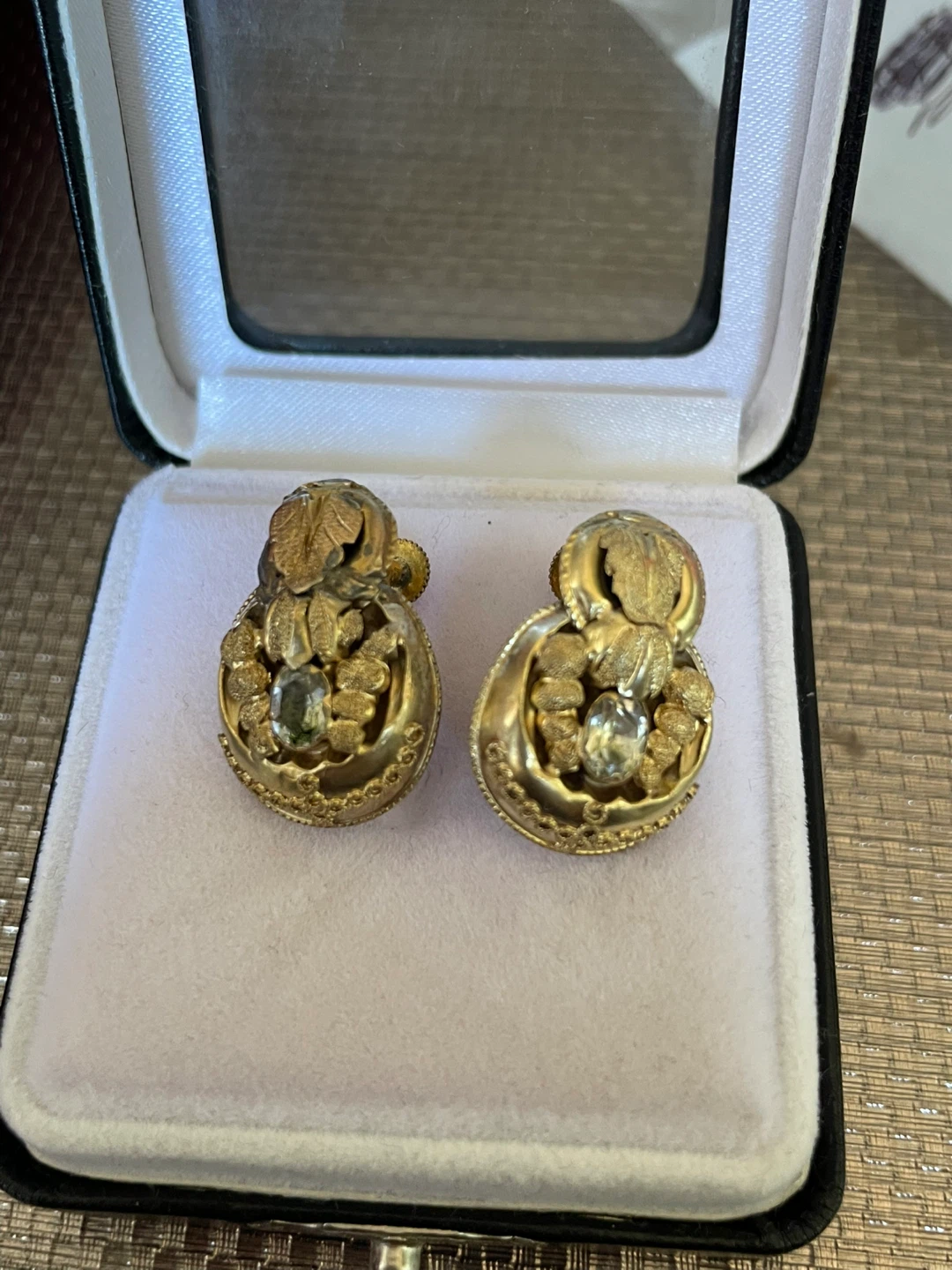 14k Yellow Gold Etruscan Style Screw on Earrings  Victorian