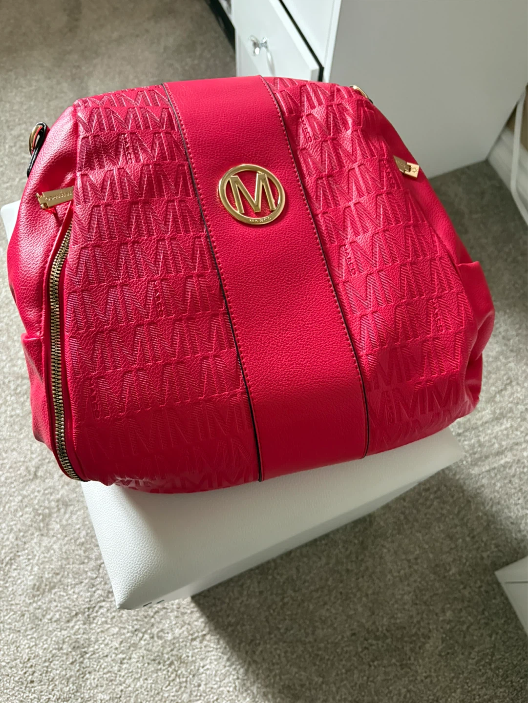 Red Michael Kors Backpack Purse