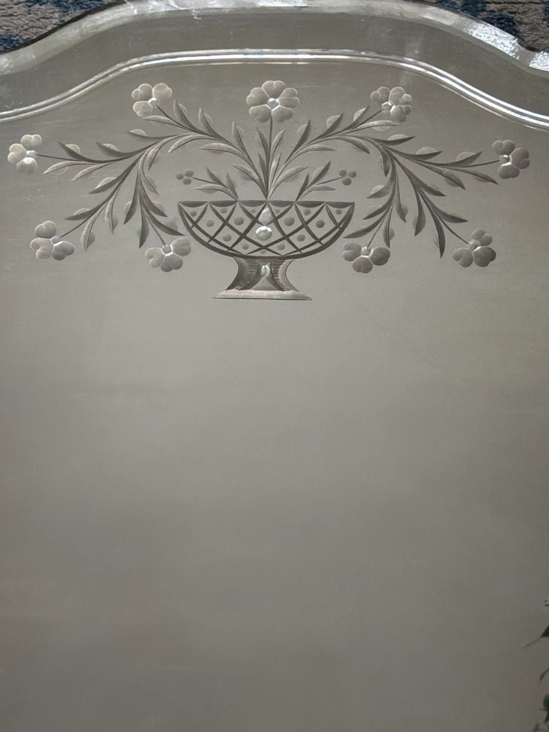 Vintage Etched Glass Wall Mirror 24” x 30” - photo 2