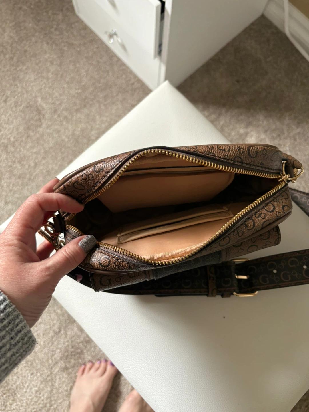 Guess Brown Signature Print Camera Bag - photo 2