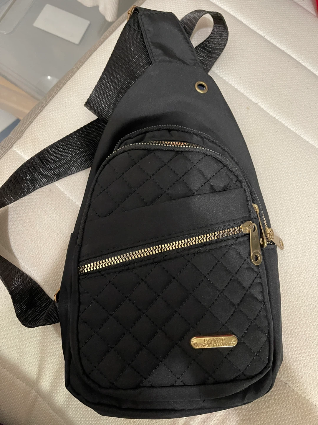 Black Quilted Sling Bag