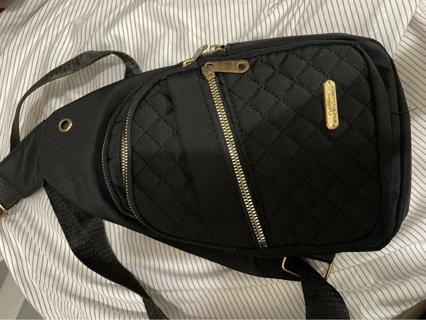 Black Quilted Sling Bag - photo 2