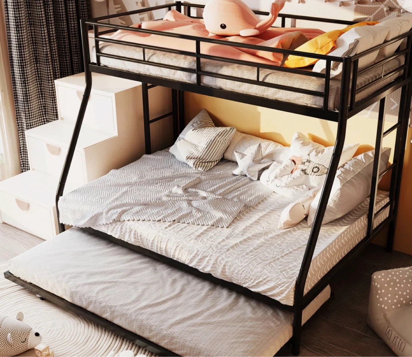 Black Metal Twin over full bunk bed