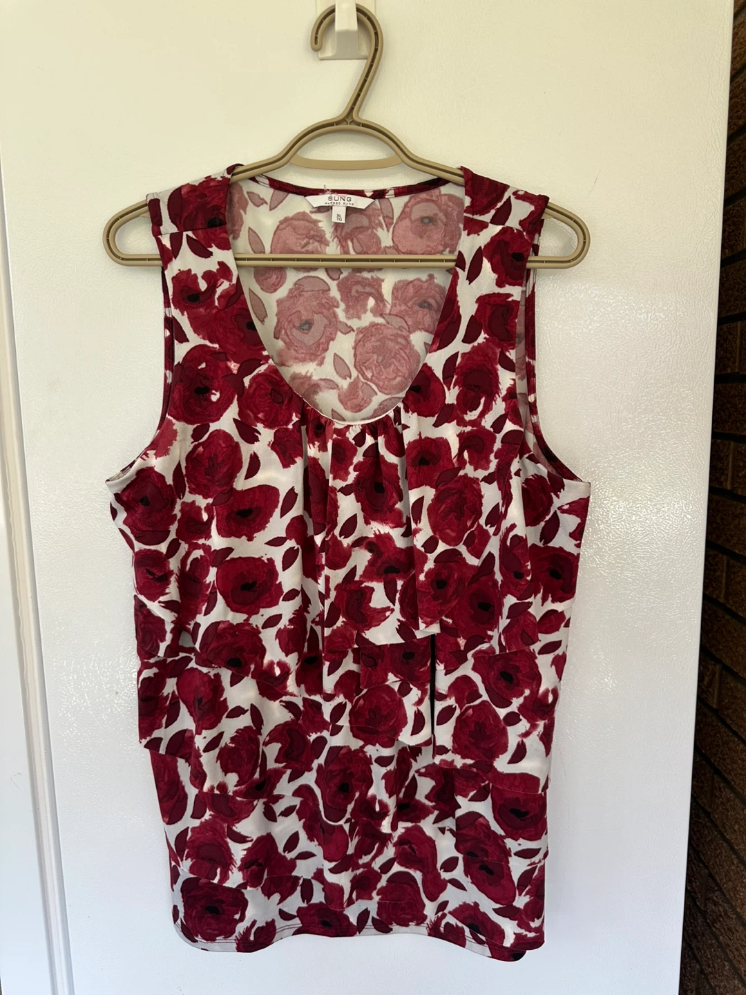 Alfred Sung Floral Sleeveless Top XL