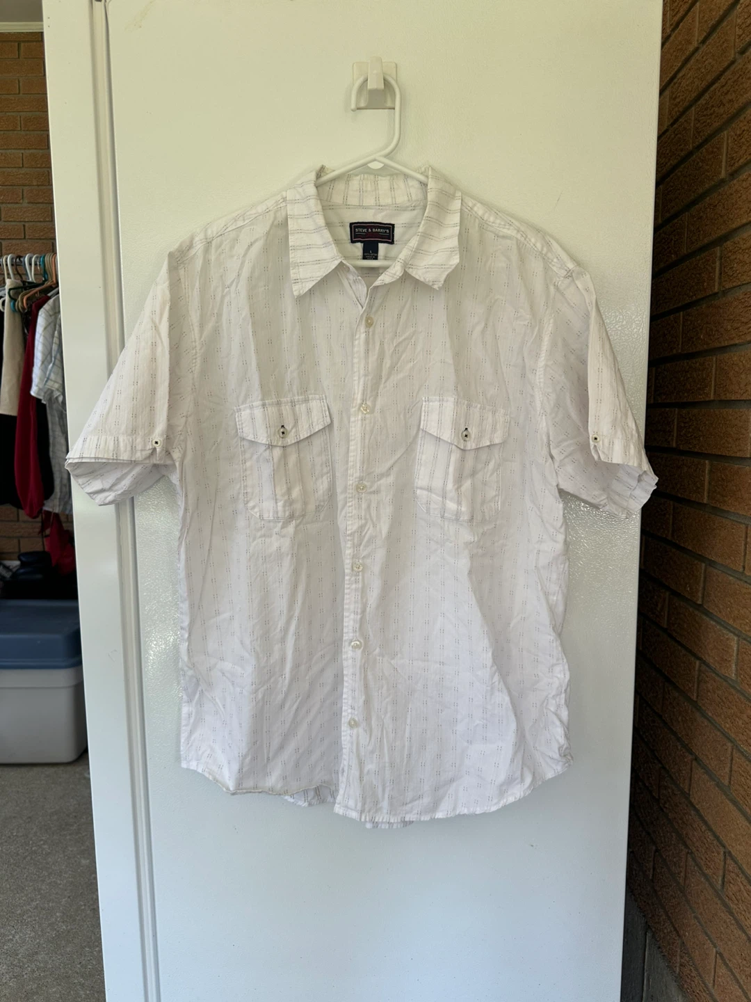 Mens Short Sleeve Button Up Shirt - L