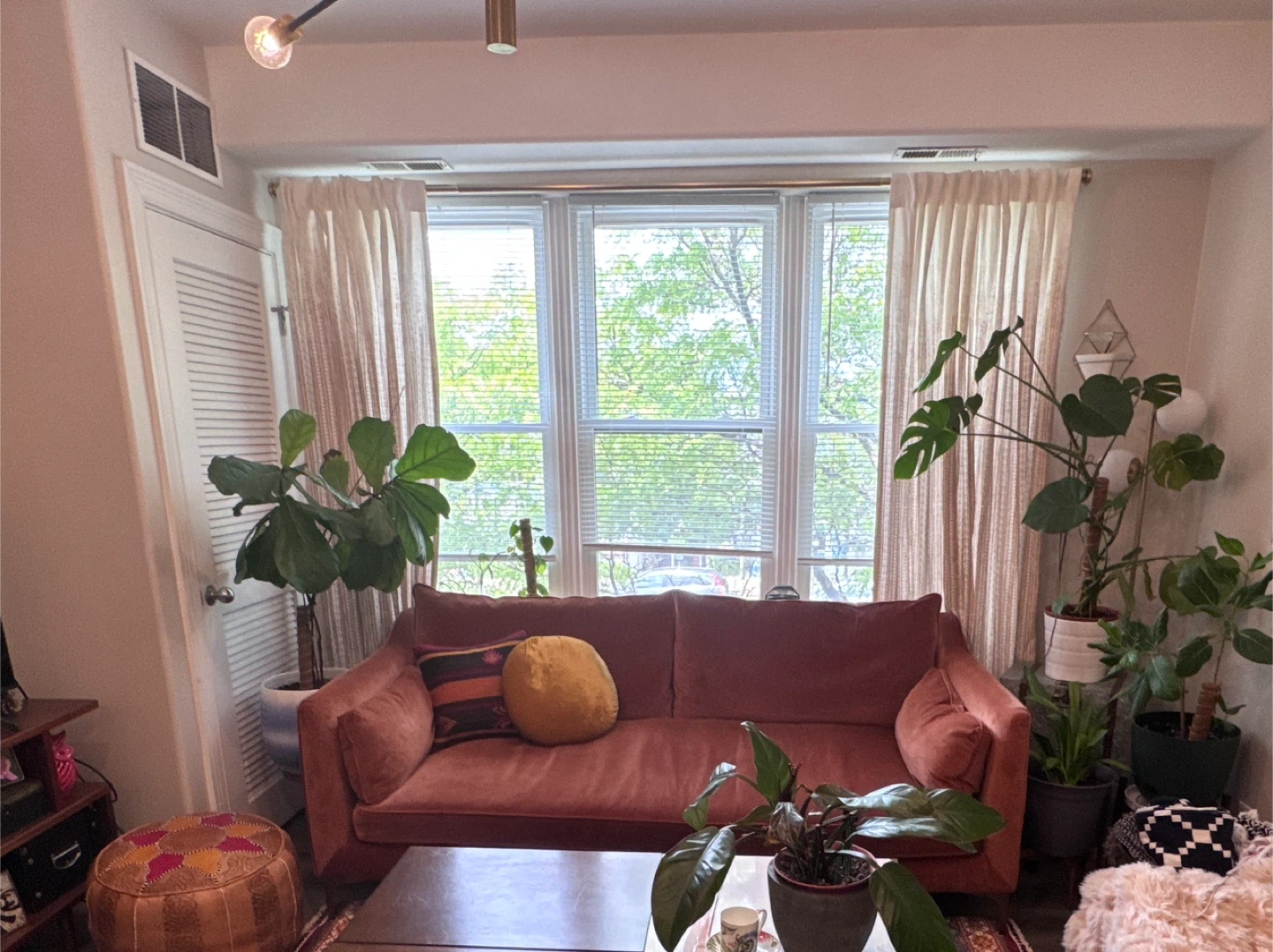 West Elm Cream and Gold Textured Curtains
