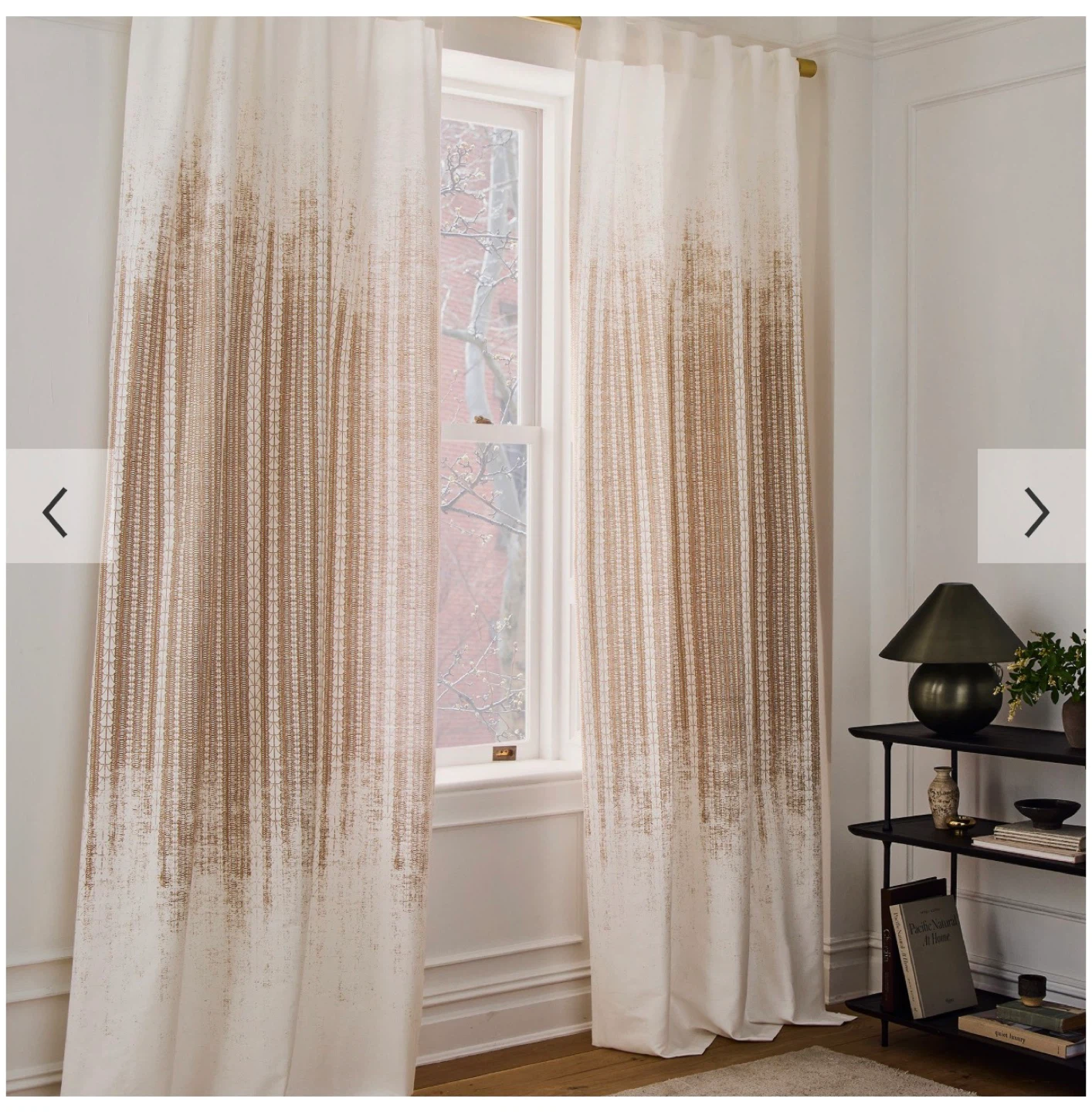 West Elm Cream and Gold Textured Curtains - photo 2