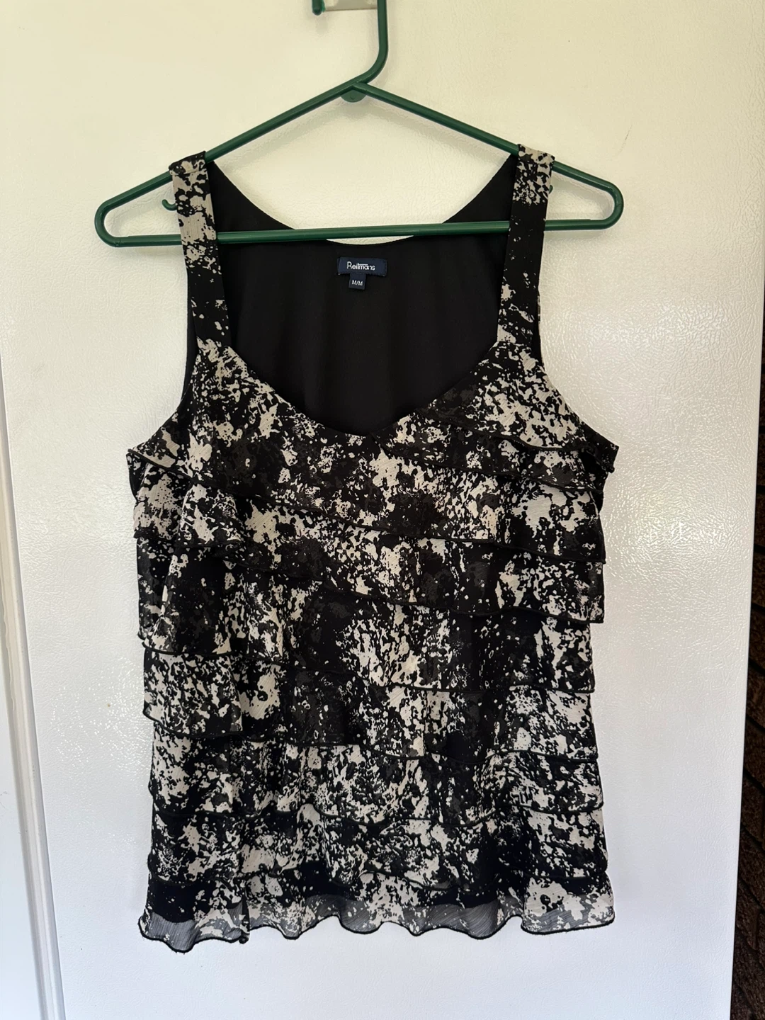 Black & White Ruffled Tank Top