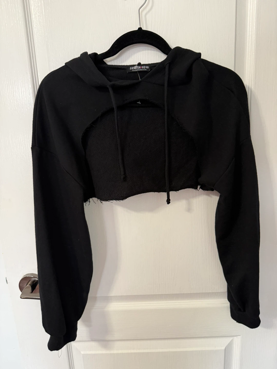 Fashion Nova Black Cropped Hoodie