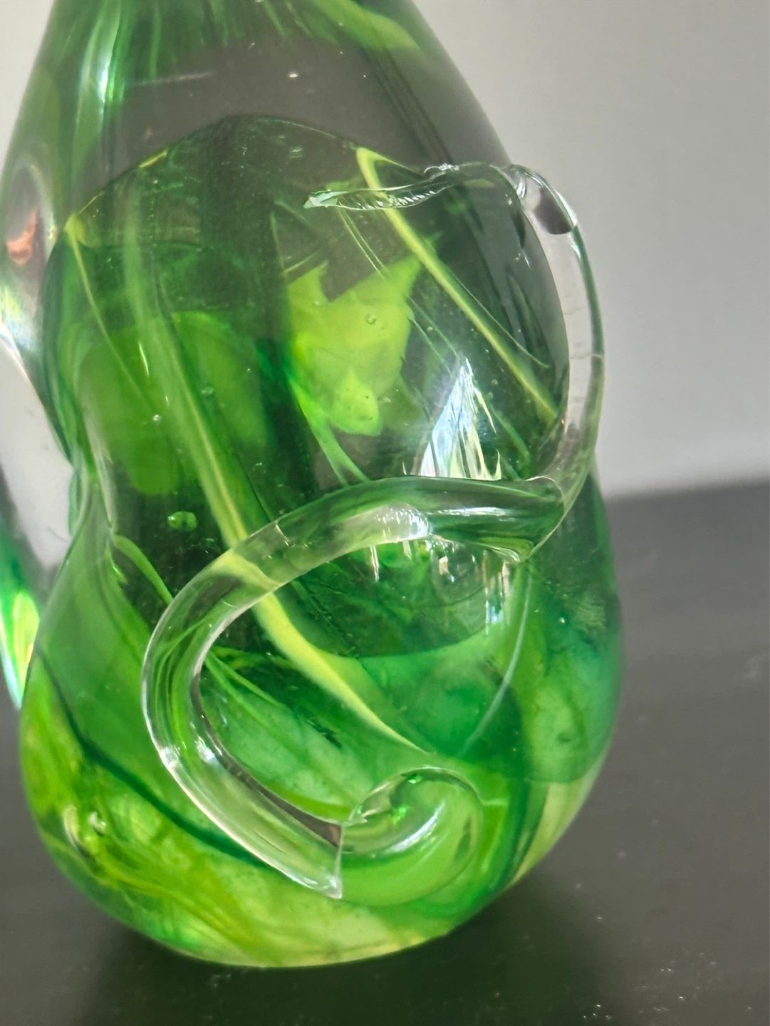Mcm Ronneby or Murano Swedish Green  Art Glass Cat - photo 3