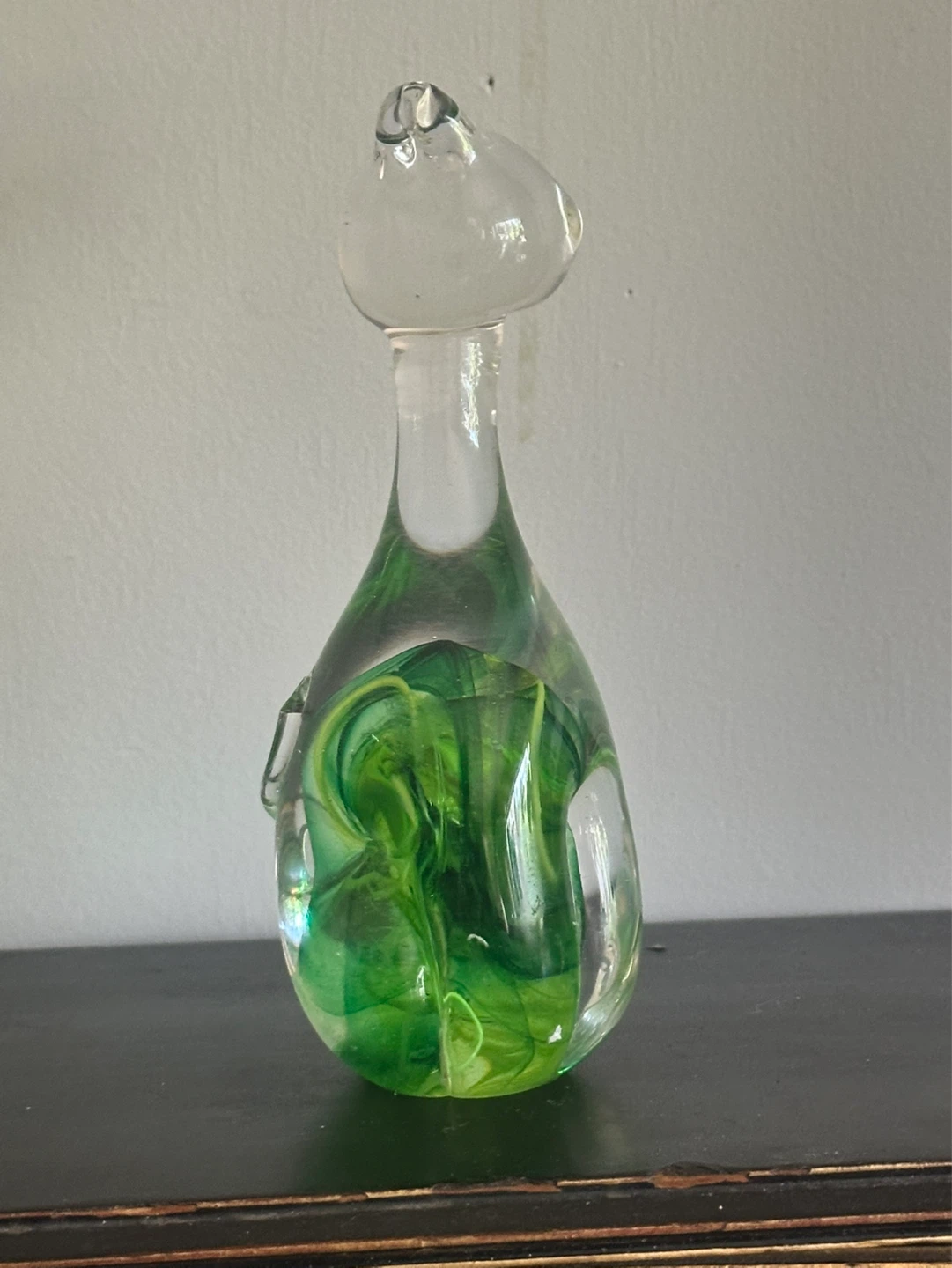 Mcm Ronneby or Murano Swedish Green  Art Glass Cat - photo 4