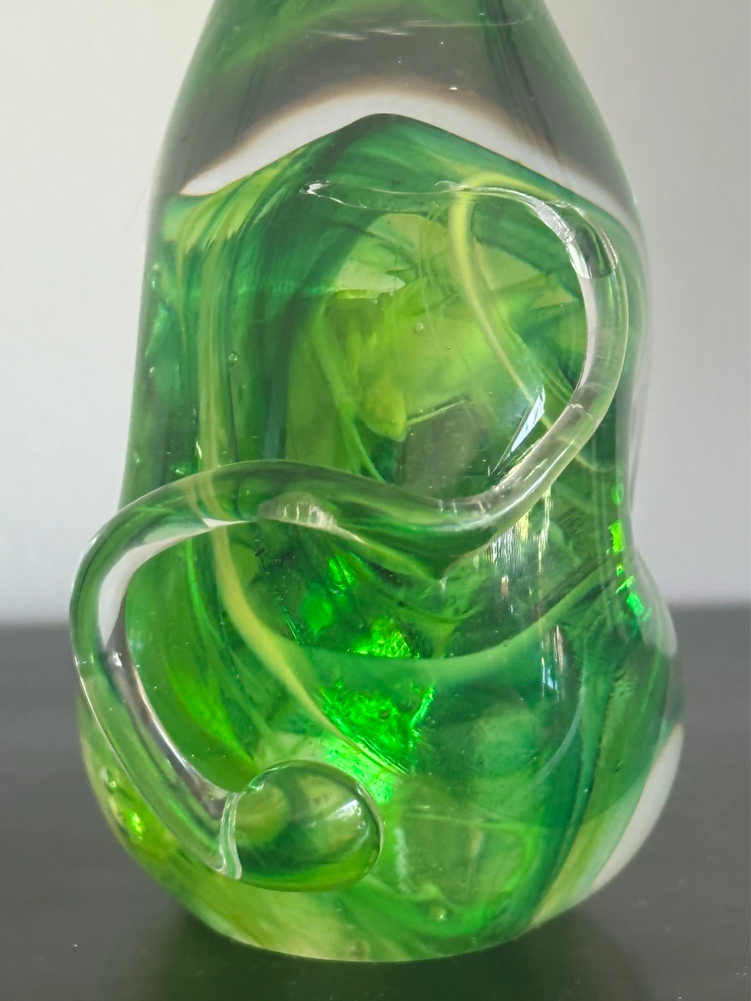 Mcm Ronneby or Murano Swedish Green  Art Glass Cat - photo 2