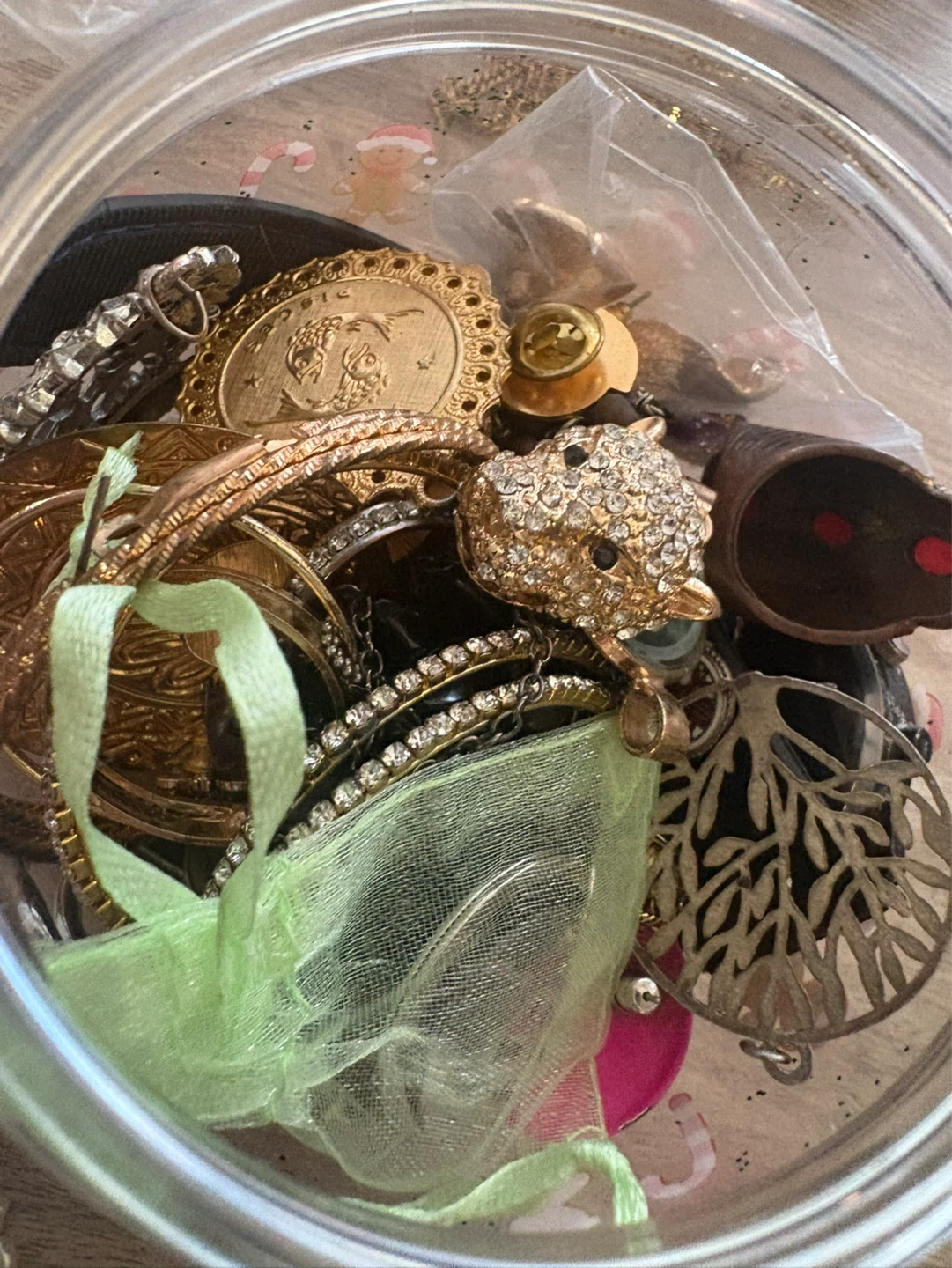 3 jars of costume jewelry pins and more - photo 3