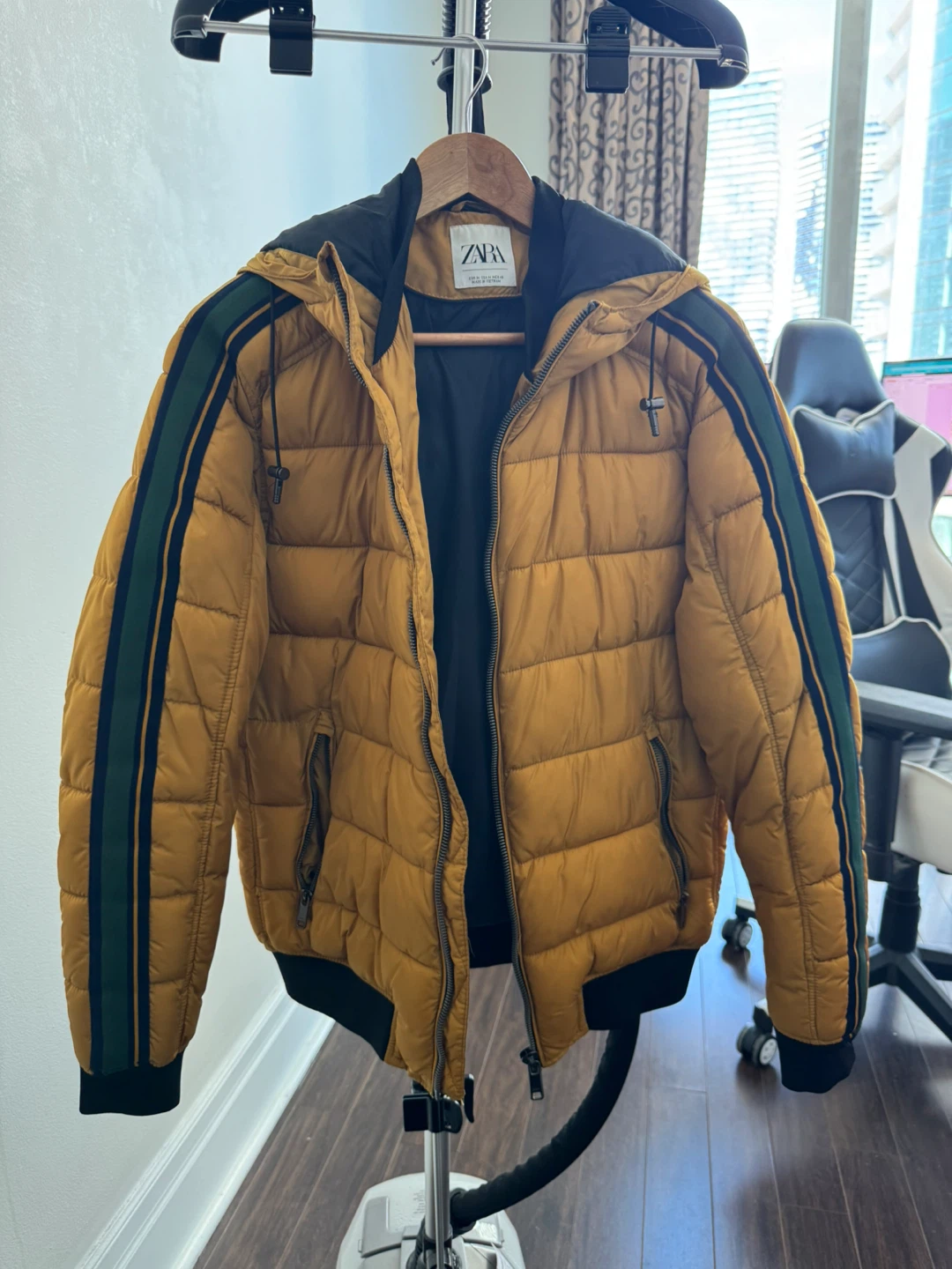 ZARA Puffer Jacket - Mustard Yellow - photo 2
