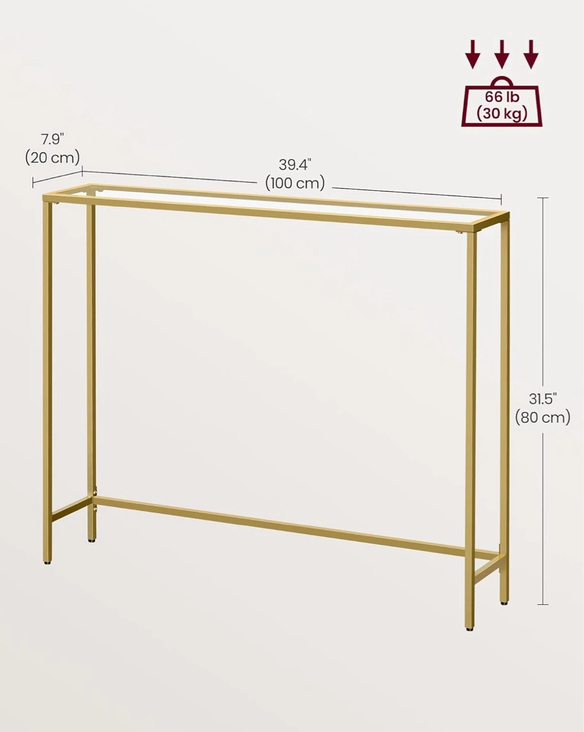 Brand new Console Table - Gold Metal and Glass - photo 2